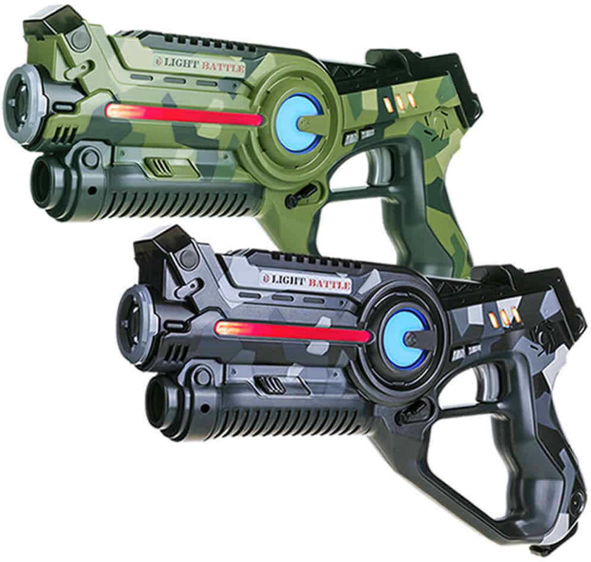 2 Light Battle Active laserguns | lasergames – camo groen en camo grijs